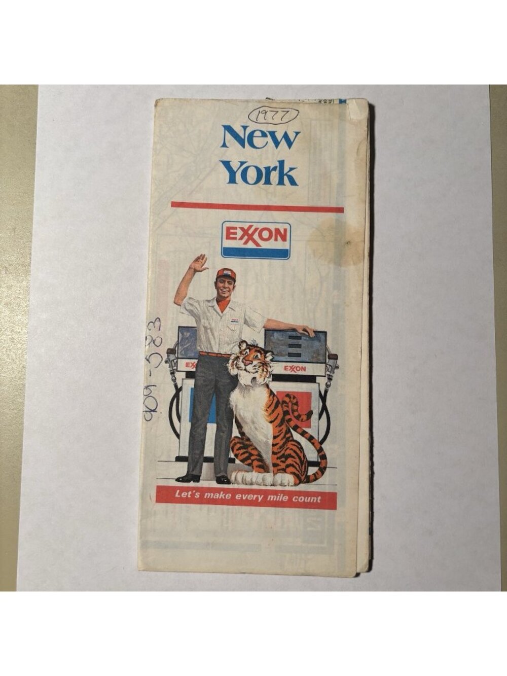 Vintage Exxon Oil Gas New York State City Region US Travel Tourism Road Map 1977